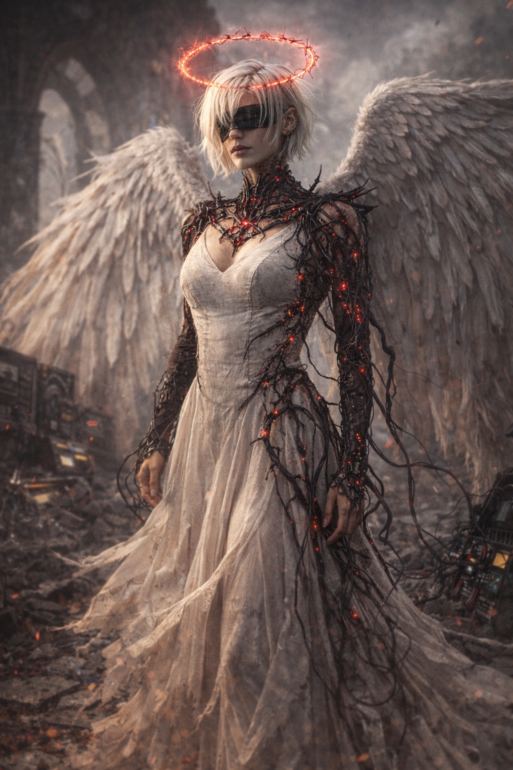 Ember Halo Seraph — Dark Angel Artwork| Digital Download